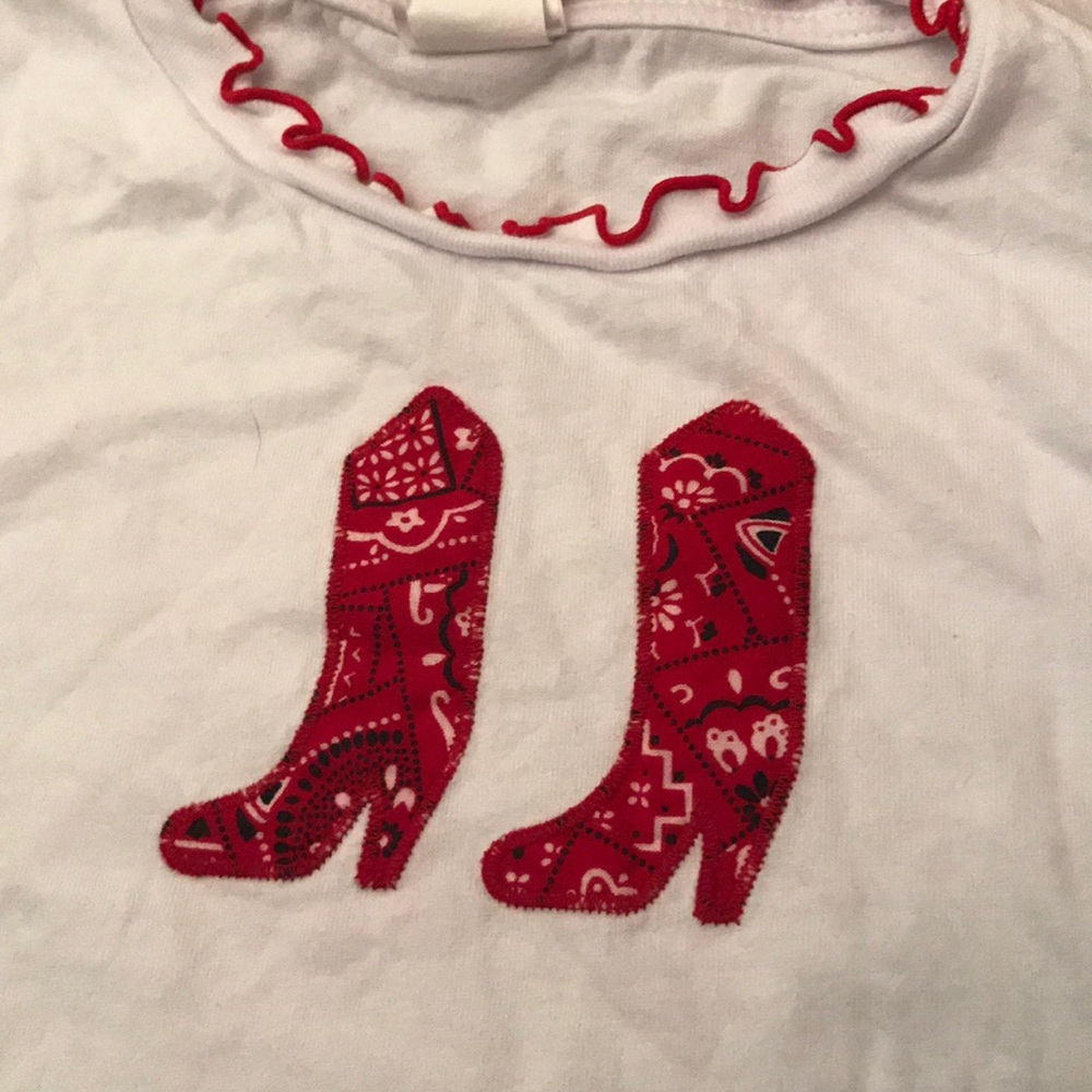 Toddler girl rodeo western shirt with boots - Picture 2 of 3